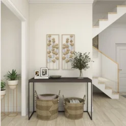 Metal Leaf Tall CutOut Wall Decor With Gold Frame Set Of 2 Gold - Olivia & May 25 Metal Leaf Tall CutOut Wall Decor With Gold Frame Set Of 2 Gold - Olivia & May -Decor Vista GUEST 9437a60f 4142 44c0 bcce 36736a092863