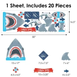 Big Dot Of Happiness Shark Zone - Peel And Stick Kids Room Vinyl Wall Art Stickers - Wall Decals - Set Of 20 -Decor Vista GUEST 9622ed84 702c 4ae1 9c38 1b2f666a82e3