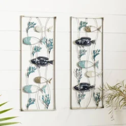 Set Of 2 Metal Fish Wall Decors Blue - Olivia & May 9 Set Of 2 Metal Fish Wall Decors Blue - Olivia & May -Decor Vista GUEST 98d05641 c3de 440e a4be 301d38810731