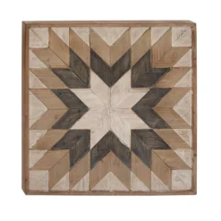 30" X 30" Wood Geometric Handmade Southwestern Wall Decor Brown - Olivia & May -Decor Vista GUEST 9b11e239 013f 4b1d 86a8 746e98f1e9eb