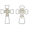 Set Of 2 Metal Cross Carved Wood Wall Decors Black - Olivia & May -Decor Vista GUEST 9b52496b 1699 41b4 8b52 6d0b1ef29a44