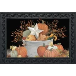Briarwood Lane Fall Bushel Primitive Doormat Autumn Indoor / Outd