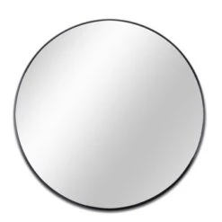 Serio Circle Brushed Aluminum Frame Large Circle Black Round Wall Mirror -The Pop Home -Decor Vista GUEST 9c1550d2 77d7 4916 bf2a 83ee17658575