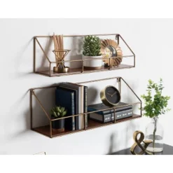 2pc Westland Wood And Metal Floating Wall Shelves Walnut Brown - Kate & Laurel All Things Decor 9 2pc Westland Wood And Metal Floating Wall Shelves Walnut Brown - Kate & Laurel All Things Decor -Decor Vista GUEST 9df21275 2508 4a4c 890e caf037ce74dd
