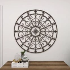 Metal Fleur De Lis Scrollwork And Wall Decor Black - Olivia & May -Decor Vista GUEST 9f6143ba a746 46e0 93b7 fdcfd4f36ee5