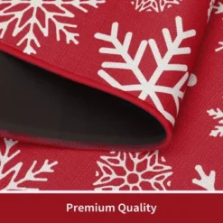 Kitchen Rug And Mat Washable Christmas Festive Decorative Runner Rugs Xmas Snowflakes Floor Mats, 17"x29" + 17"x47" -Decor Vista GUEST a04ca07e 0a4d 4638 ab1a cf510189e9a9