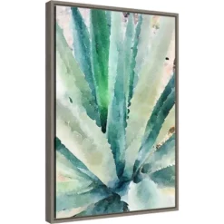 16" X 23" Rustic Succulent II By Irena Orlov Framed Canvas Wall Art - Amanti Art