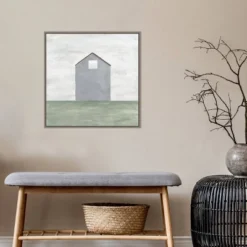 22" X 22" Rural Barn Simplicity III By Courtney Prahl Framed Canvas Wall Art Gray Wash - Amanti Art -Decor Vista GUEST a074ddc3 13ac 4caf a9e8 6a377a5ef473