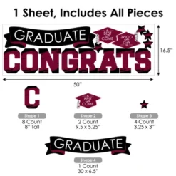 Big Dot Of Happiness Maroon Graduation Party Photo Backdrop - Wall Decals -Decor Vista GUEST a0802678 ff60 4c3f 8fde 784aee195b44