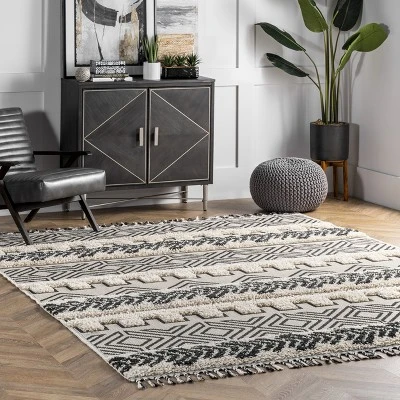 NuLOOM Zuri Shaggy Banded Area Rug 3 NuLOOM Zuri Shaggy Banded Area Rug
