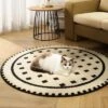 Zarkea® 39" X 39" Round Modern Abstract Mat, Black & White Geometric Pattern, Washable Microfiber Non-Slip Rug For Indoor/Outdoor Use -Decor Vista GUEST a26860f9 0ae3 4c2a acd4 f4b18aa7ad61