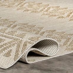 Nuloom Lorri Geometric 5x8 Indoor/Outdoor Area Rug For Living Room Patio Deck Front Porch Kitchen, Beige/Ivory -Decor Vista GUEST a3a00bb3 cbd5 43ad 9ce0 3ddd8f6df989