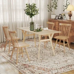 HOMCOM Area Rug 8x10, Machine Washable Rug, Non-Slip Classical Floral Print Floor Carpet For Living Room, Bedroom, Dining Room, Mixed-Brown -Decor Vista GUEST a43910f7 bd95 4fee 8b60 bbbefde53f56