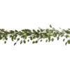Noma Pre-Lit 9 Foot Artificial Eucalyptus Christmas Garland Holiday Decor With Battery Operated Warm White LED Lights For Banisters & Doorways, Green -Decor Vista GUEST a7181427 7b85 41da 85b7 e84953906046