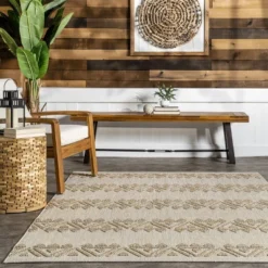 Nuloom Lorri Geometric 5x8 Indoor/Outdoor Area Rug For Living Room Patio Deck Front Porch Kitchen, Beige/Ivory -Decor Vista GUEST a7a32912 31ef 4bf4 8b58 56b1f0be18aa