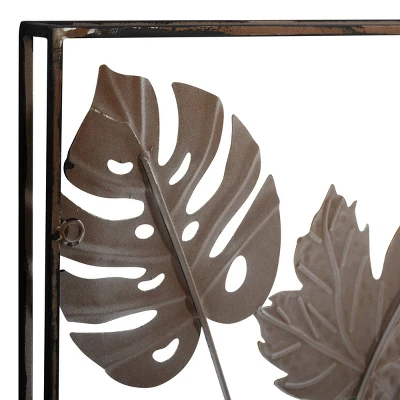 30" X 30" Metal Leaf Tall Cut-Out Wall Decor With Intricate Laser Cut Designs Green - Olivia & May 7 30" X 30" Metal Leaf Tall Cut-Out Wall Decor With Intricate Laser Cut Designs Green - Olivia & May - Image 5
