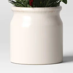 Artificial Plant Small Mixed Greenery And Poinsettia Arrangement - Threshold™ -Decor Vista GUEST a9053a0b a30d 4a80 8590 df35b1f76a81