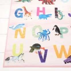 Eric Carle Elementary Pink Alphabet Kids Machine Washable Area Rug Pink/Blue, 35"x51" -Decor Vista GUEST aa282286 1141 4802 bba1 8b97cc85068b