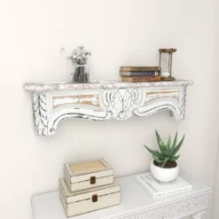 36" X 9" Farmhouse Fir Wood Wall Shelf - Olivia & May -Decor Vista GUEST abe6c37d b890 461f adf4 a0819337f169