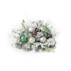 Sullivans Pine & Ornament Artificial Orb Decorative Filler 10"H Silver -Decor Vista GUEST acdd185a aa79 4911 bbab 53d7385bf454