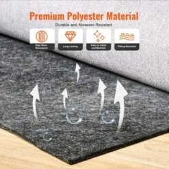 VEVOR - Slip-Resistant Rug Pad - Protective Cushioning Carpet Pad - 9' X 12' - 1/4"Thick - Dual Surface - Polyester Felt + Latex - Gray -Decor Vista GUEST ae39185d 12fb 4165 abbe 459433c8d41d