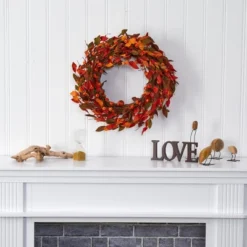 Nearly Natural 20” Harvest Leaf And Mini Pumpkin Artificial Wreath 7 Nearly Natural 20” Harvest Leaf And Mini Pumpkin Artificial Wreath -Decor Vista GUEST ae62506b 4a9b 4b8b b3d0 9973577d4471