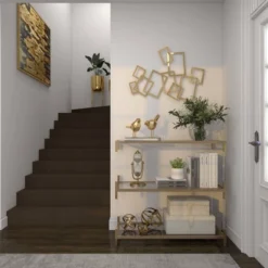 Metal Geometric Overlapping Rectangles Wall Decor Gold - CosmoLiving By Cosmopolitan -Decor Vista GUEST ae6f4688 0a8d 4f9a a608 045f899247c0