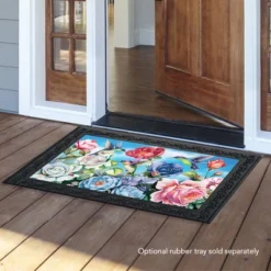 Hummingbird And Roses Spring Doormat Floral Butterfly Indoor Outdoor 30" X 18" Briarwood Lane -Decor Vista GUEST aebf3c1c f548 46ca 9b25 40eb874ba2d7