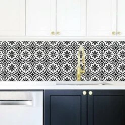 Ornate Tile Backsplash Peel And Stick Giant Wall Decal Black/White - RoomMates -Decor Vista GUEST af03b87b fcda 4d20 9894 7ff354dcba67