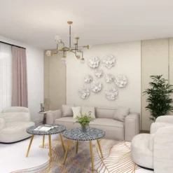 Modern Ornamental Wall Decor Set Of 3 White - Olivia & May -Decor Vista GUEST b06f71b8 ceb1 4886 9c02 26b6e4cec257