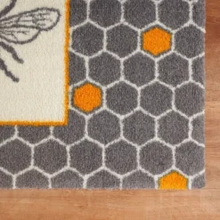 2'x3' ColorStar Bee Hex Door Mat Gray - Bungalow Flooring -Decor Vista GUEST b0b5709c 77e5 4aa7 a57d 80ab6c1acc99