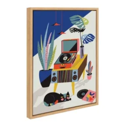 18" X 24" Slyvie Chill Out Saturday Framed Canvas Wall Art By Rachel Lee Natural - Kate And Laurel