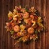 National Tree Company Artificial Autumn Wreath, Decorated With Pumpkins, Gourds, Berry Clusters, Maple Leaves, Autumn Collection, 22 In -Decor Vista GUEST b1500299 3b71 4f93 9bdd c45144d047b0