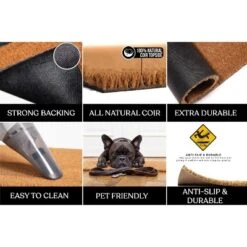 A1HC Coir And PVC Backing Half Round Black Border Flock Door Mat, 30"x60", Anti-Shed Heavy Duty Doormats -Decor Vista GUEST b376b2f1 b44a 4bdc 969a f6b78c242b05