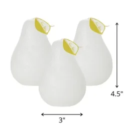 White Timber Pear Candles - Set Of 3 -Decor Vista GUEST b478cc73 664a 4204 b4a4 f14d6a7e9381