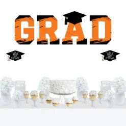 Big Dot Of Happiness Orange Graduation Party Decor - Vinyl Wall Decals - Grad -Decor Vista GUEST b5f0628e b3d3 4103 a12f c35b9d54b365
