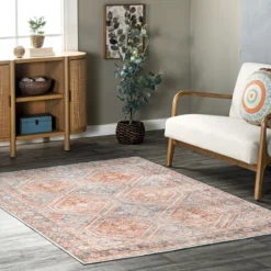 NuLOOM Dia Persian Transitional Machine Washable Area Rug