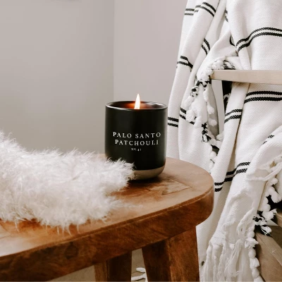 Sweet Water Decor Palo Santo Patchouli 12oz Black Stoneware Candle 4 Sweet Water Decor Palo Santo Patchouli 12oz Black Stoneware Candle - Image 2