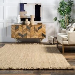 Hand Woven Don Jute With Fringe Rug - NuLOOM 14 Hand Woven Don Jute With Fringe Rug - NuLOOM -Decor Vista GUEST b7b32182 6db0 4d58 8732 d4a638b09ab5