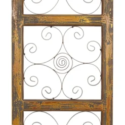 36" X 14" Wood Scroll Window Inspired Wall Decor With Metal Scrollwork Relief Brown - Olivia & May -Decor Vista GUEST b7e0de7f 5f0c 4af6 aa9f e5fc861ea982