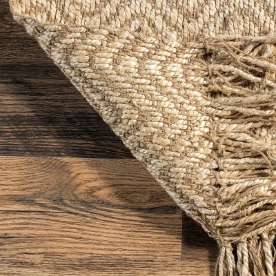 Hand Woven Don Jute With Fringe Rug - NuLOOM 6 Hand Woven Don Jute With Fringe Rug - NuLOOM - Image 4