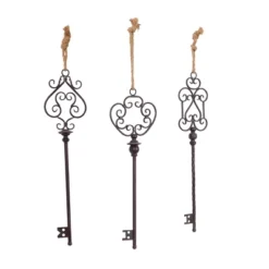 Set Of 3 Metal Keys Wall Decors With Rope Hanger Black - Olivia & May 10 Set Of 3 Metal Keys Wall Decors With Rope Hanger Black - Olivia & May -Decor Vista GUEST b8645e42 b753 44df ab5e 87fdef5ed97e