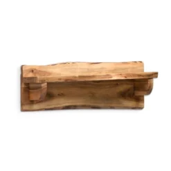 Alpine Live Edge Wood Mantel Shelf Natural Brown - Alaterre Furniture -Decor Vista GUEST b94a2adc 7870 437e 829c 7612051b3ee2