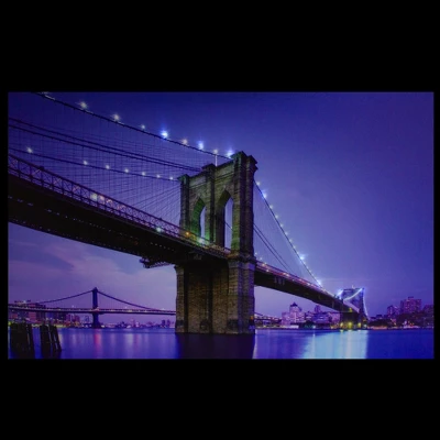 Northlight LED Lighted Famous New York City Brooklyn Bridge Canvas Wall Art 15.75" X 23.5" 4 Northlight LED Lighted Famous New York City Brooklyn Bridge Canvas Wall Art 15.75" X 23.5" - Image 2