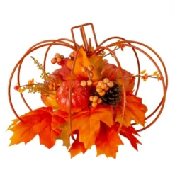 Northlight 12" Autumn Harvest Maple Leaf And Berry Pumpkin Tabletop Centerpiece -Decor Vista GUEST b98b403a e8f2 4c56 ac9f eef5e9c38736
