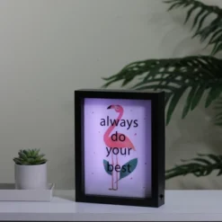 Northlight LED Lighted 'Always Do Your Best' Flamingo Framed Light Box 9" X 7" -Decor Vista GUEST ba96ed57 9de1 4546 bff7 156a78b1a90b