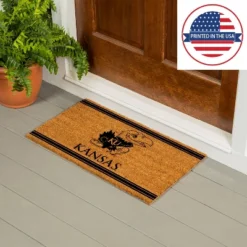 Evergreen University Of Kansas Logo Turf Mat, Brown- 28 X 16 Inches Indoor Outdoor Doormat -Decor Vista GUEST ba9df526 d1ab 4752 8e2c 77e69301ae65