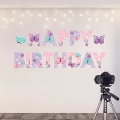 Big Dot Of Happiness Beautiful Butterfly - Peel And Stick Floral Birthday Party Large Banner Wall Decals - Happy Birthday -Decor Vista GUEST bb1fa427 3410 4035 bf96 709cd989eee3