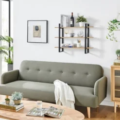 35.5" X 31.5" Rio 3 Tier Floating Bracket Wall Shelf Chestnut - Danya B. -Decor Vista GUEST bd260ab6 f028 48d8 aab0 87b600117111