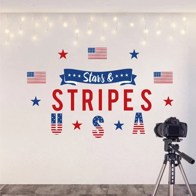 Big Dot Of Happiness Stars & Stripes - Peel And Stick Patriotic Party Decoration - Wall Decals Backdrop 5 Big Dot Of Happiness Stars & Stripes - Peel And Stick Patriotic Party Decoration - Wall Decals Backdrop - Image 3